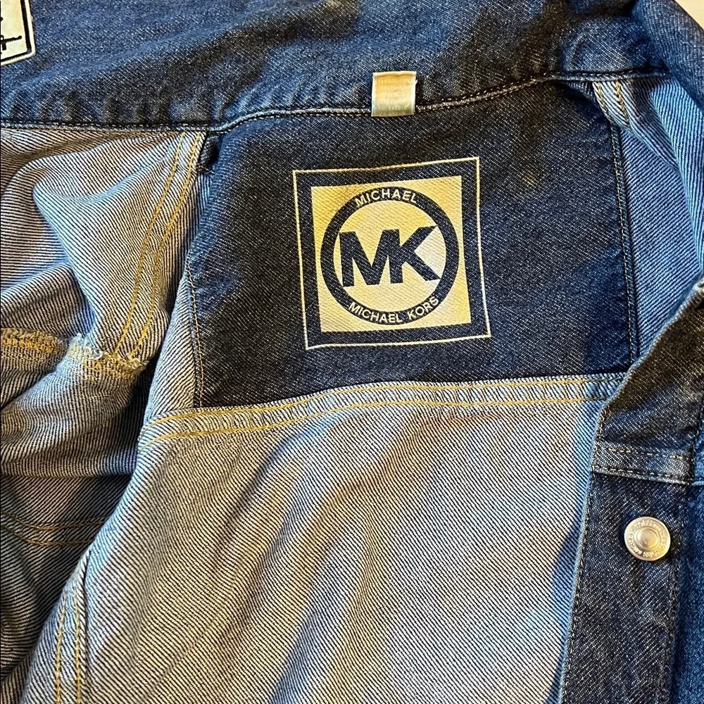 Michael Kors Blue Denim Jacket with Logo Patch L